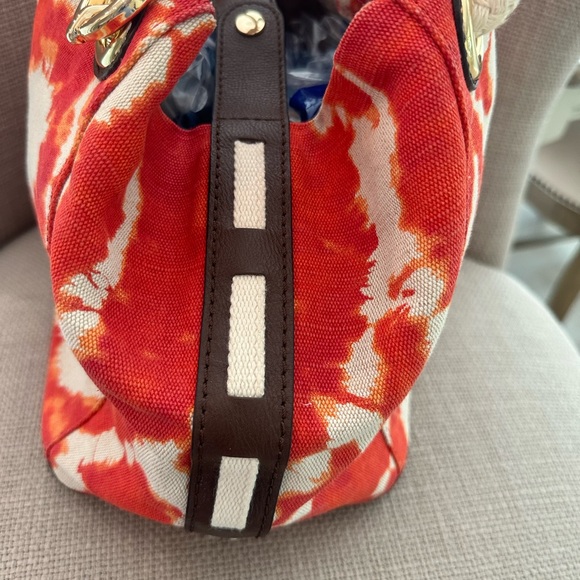 RARE! Michael Kors "Marina" Tie Dye Canvas Tote Handbag Purse. - Picture 2 of 4